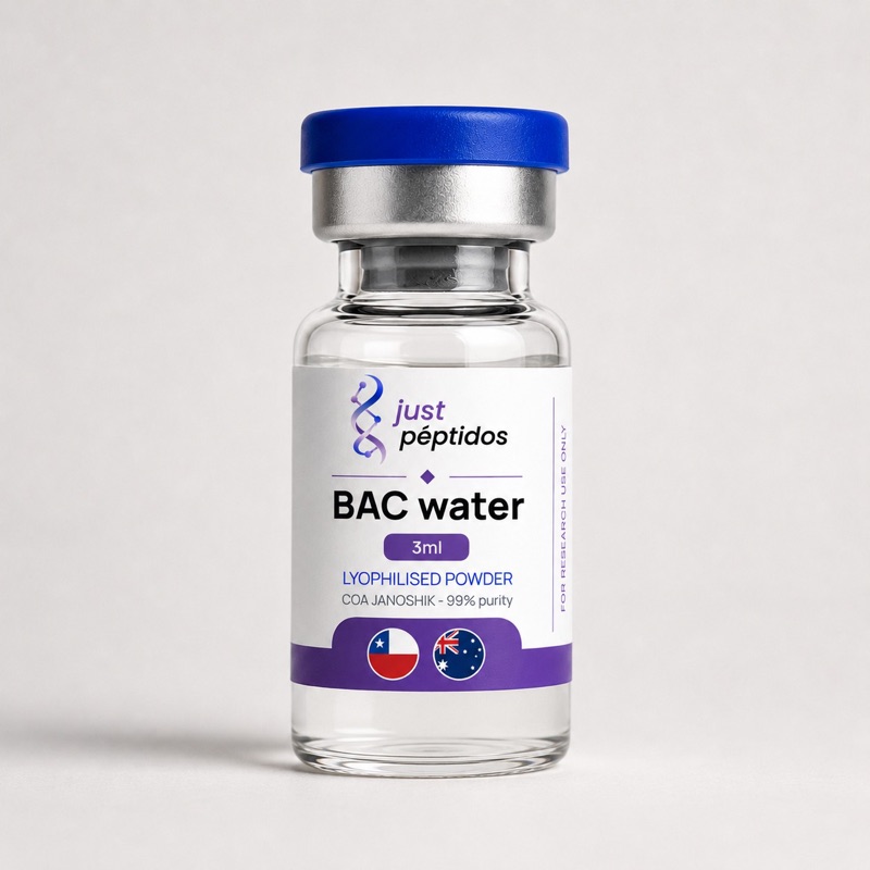 Vial de agua bacteriostática (BAC water) 3 ml de Just Péptidos para uso en investigación